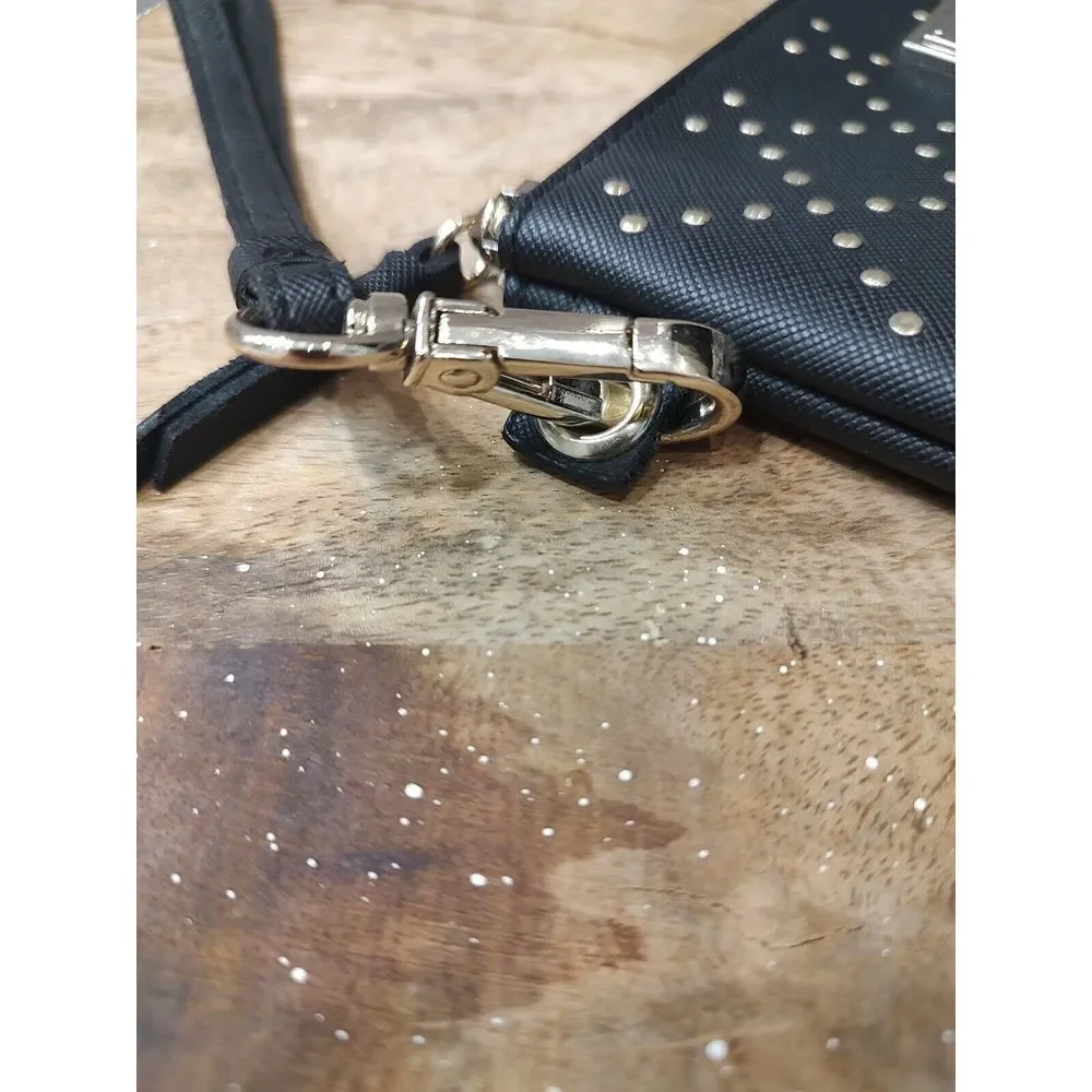 Victorias Secret Gold Stud Key Ring Leopard Lined Purse Wristlet  Wallet Holiday